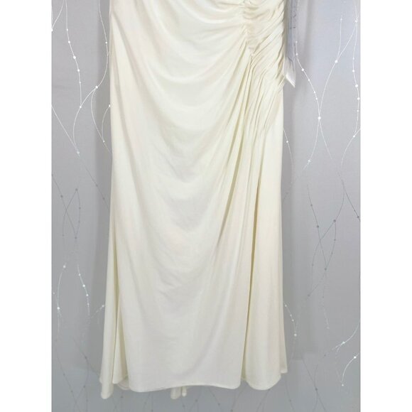 NWT Leena for Mac Duggal White Off Shoulder Tea Length Gown $298 - Picture 7 of 15